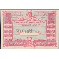 Saint-Dié - Pirot non répertorié - 50 centimes - 01/04/1920 - Epreuve type 1- Etat : SUP+