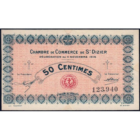 Saint-Dizier - Pirot 113-1 - 50 centimes - 11/11/1915 - Etat : SUP+