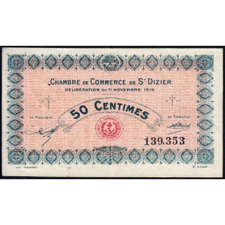 Saint-Dizier - Pirot 113-1 - 50 centimes - 11/11/1915 - Etat : TTB+