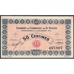 Saint-Dizier - Pirot 113-1 - 50 centimes - 11/11/1915 - Etat : SUP+