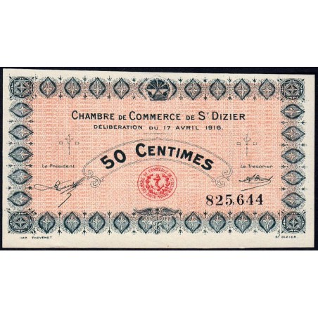 Saint-Dizier - Pirot 113-11 - 50 centimes - 17/04/1916 - Etat : NEUF