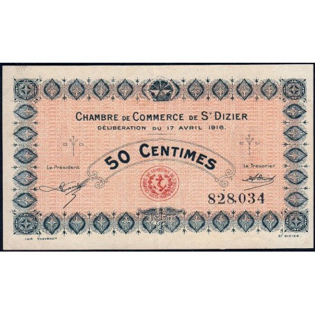 Saint-Dizier - Pirot 113-11 - 50 centimes - 17/04/1916 - Etat : SUP+