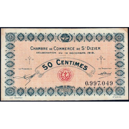 Saint-Dizier - Pirot 113-13 - 50 centimes - 12/12/1916 - Etat : TTB