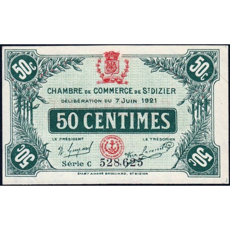 Saint-Dizier - Pirot 113-21 - 50 centimes - Série C - 07/06/1921 - Etat : SUP+