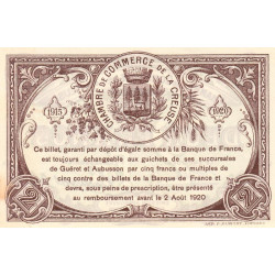 Guéret - Creuse - Pirot 64-5 - 2 francs - Sans série - 27/07/1915 - Etat : SUP