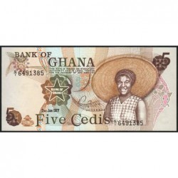 Ghana - Pick 15b_1 - 5 cedis - Série G/1 - 02/01/1977 - Etat : NEUF