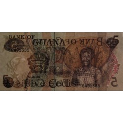 Ghana - Pick 15b_1 - 5 cedis - Série G/1 - 02/01/1977 - Etat : NEUF