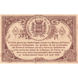 Guéret - Creuse - Pirot 64-7 - 50 centimes - Série B - 2e émission - 26/10/1915 - Etat : TTB