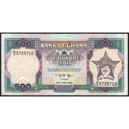 Ghana - Pick 28c_4 - 500 cedis - Série D/2 - 10/06/1994 - Etat : TTB