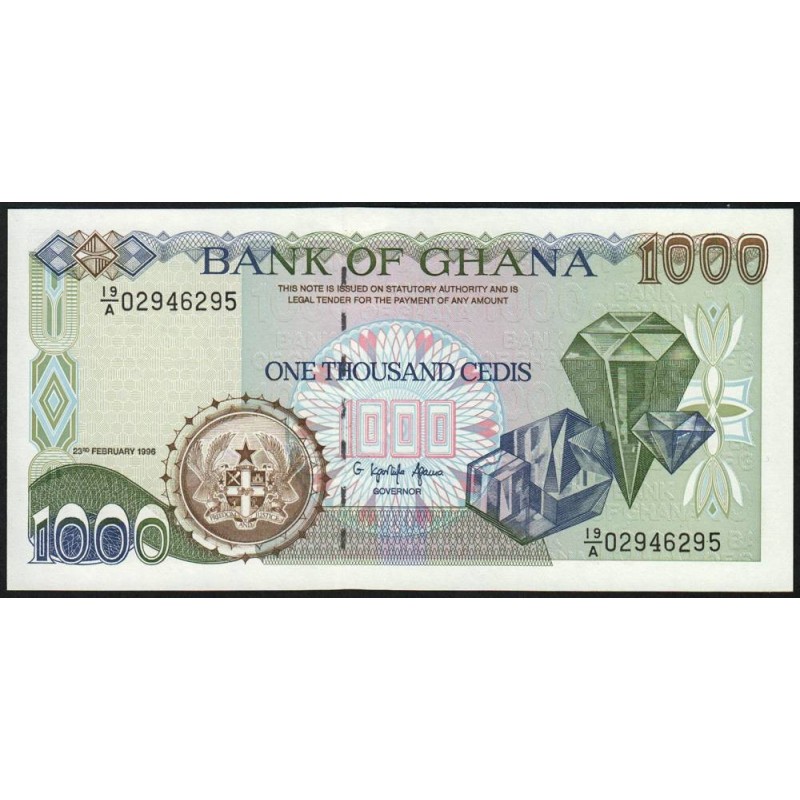 Ghana - Pick 29b_4 - 1'000 cedis - Série 19/A - 23/02/1996 - Etat : NEUF