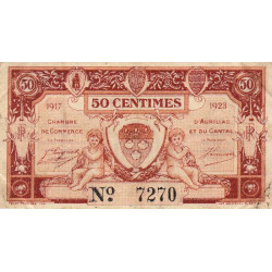 Aurillac (Cantal) - Pirot 16-12 - 50 centimes - Série I - 1917 - Etat : TB+
