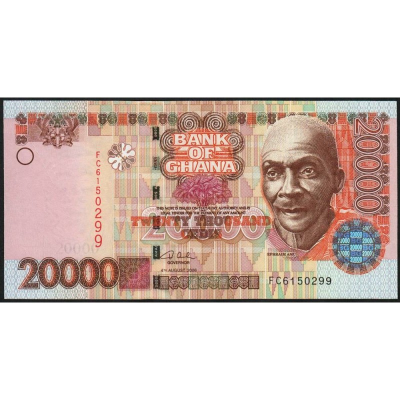 Ghana - Pick 36c - 20'000 cedis - Série FC - 04/08/2006 - Etat : pr.NEUF