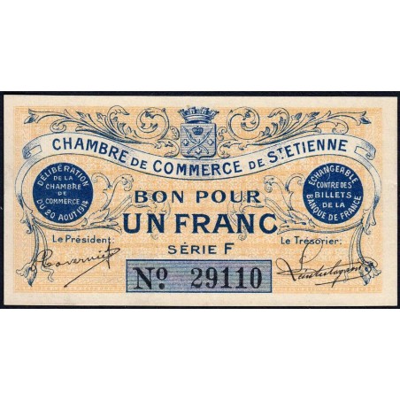 Saint-Etienne - Pirot 114-1 - 1 franc - Série F - 20/08/1914 - Etat : pr.NEUF