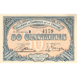 Guéret - Creuse - Pirot 64-13 - 50 centimes - Série B - 3e émission - 15/06/1917 - Etat : TB