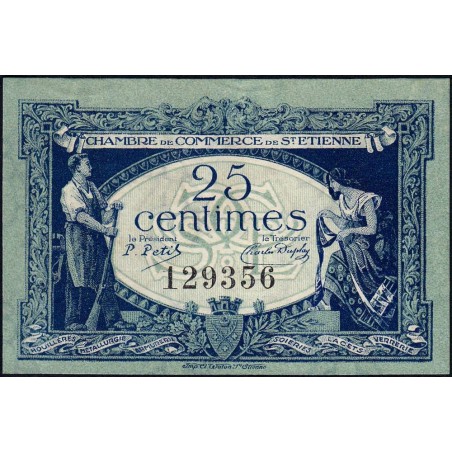 Saint-Etienne - Pirot 114-5 - 25 centimes - Sans Série - 12/01/1921 - Etat : SPL