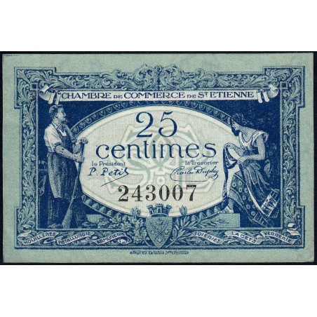 Saint-Etienne - Pirot 114-5 - 25 centimes - Sans Série - 12/01/1921 - Etat : SUP+