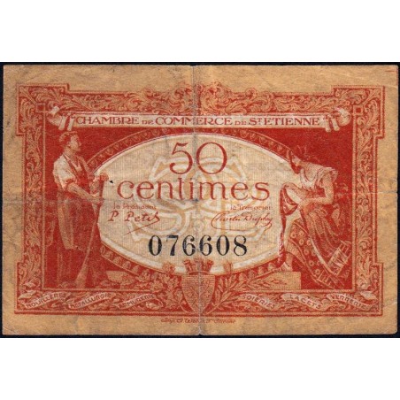 Saint-Etienne - Pirot 114-6 - 50 centimes - Sans Série - 12/01/1921 - Etat : TB