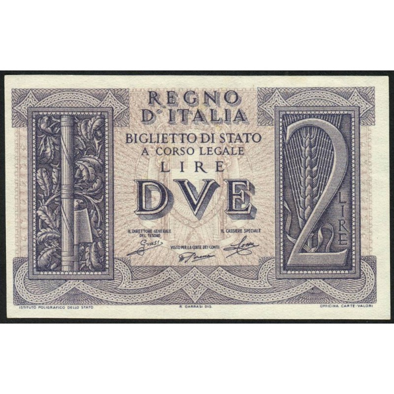 Italie - Pick 27 - 2 lire - 1939 - An XVIII - Etat : NEUF