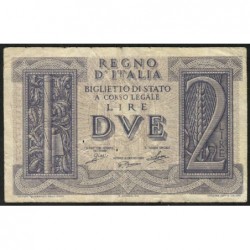 Italie - Pick 27 - 2 lire - 1939 - An XVIII - Etat : TTB-