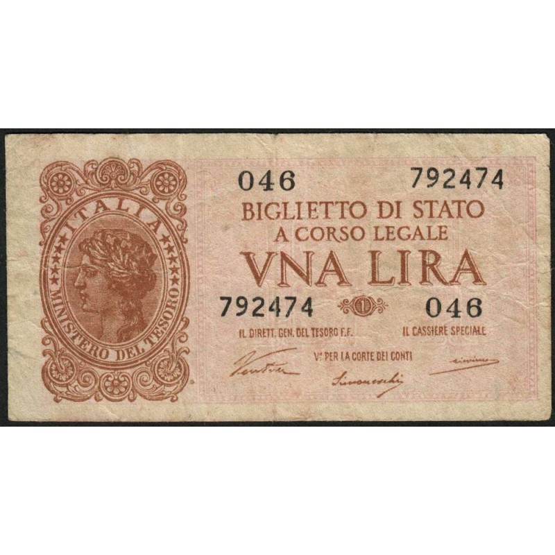 Italie - Pick 29a - 1 lira - 1946 - Etat : TB+