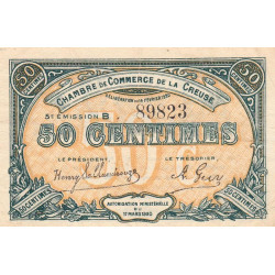 Guéret - Creuse - Pirot 64-19 - 50 centimes - Série B - 5e émission - 14/02/1920 - Etat : TTB