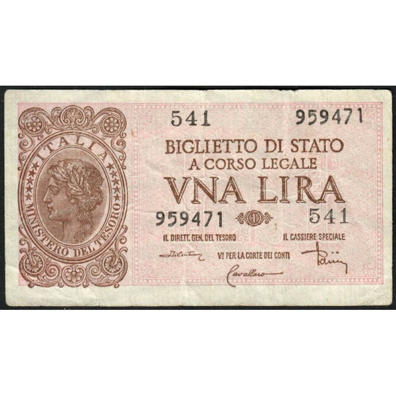 Italie - Pick 29c - 1 lira - 1953 - Etat : TTB-