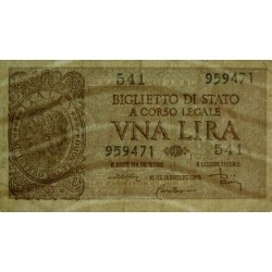 Italie - Pick 29c - 1 lira - 1953 - Etat : TTB-