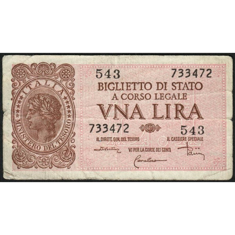 Italie - Pick 29c - 1 lira - 1953 - Etat : TB+