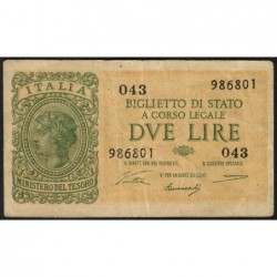 Italie - Pick 30a - 2 lire - 1946 - Etat : TTB-