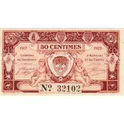 Aurillac (Cantal) - Pirot 16-12 variété - 50 centimes - Série J - 1917 - Etat : SPL