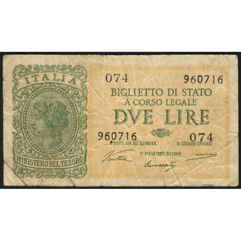 Italie - Pick 30a - 2 lire - 1946 - Etat : TB