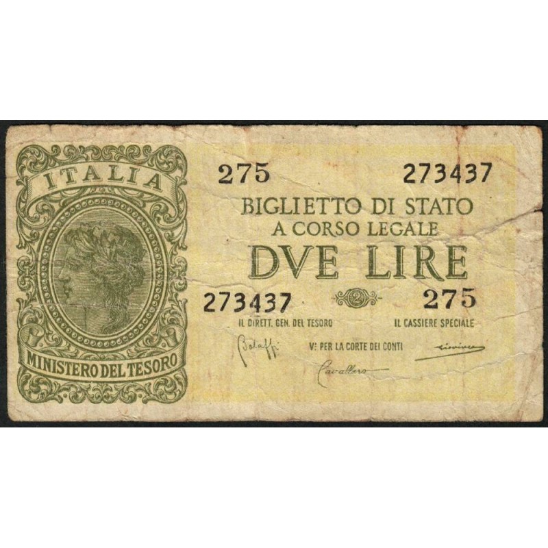 Italie - Pick 30b - 2 lire - 1950 - Etat : B+