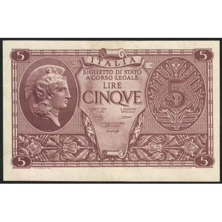 Italie - Pick 31b - 5 lire - 1948 - Etat : NEUF