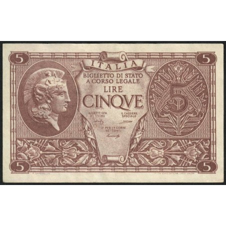 Italie - Pick 31b - 5 lire - 1948 - Etat : TTB+