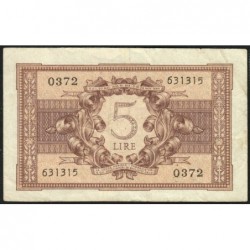 Italie - Pick 31b - 5 lire - 1948 - Etat : TB+