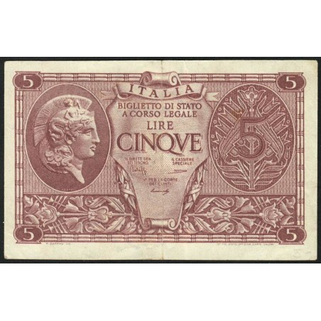 Italie - Pick 31b - 5 lire - 1948 - Etat : TTB+