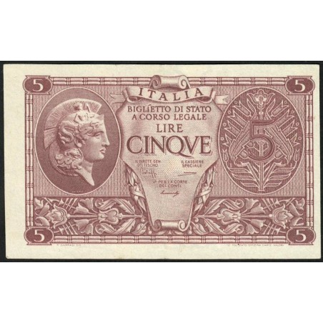 Italie - Pick 31b variété - 5 lire - 1948 - Etat : SPL