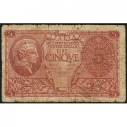 Italie - Pick 31c - 5 lire - 1950 - Etat : B