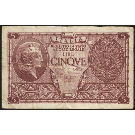 Italie - Pick 31c - 5 lire - 1950 - Etat : TB+