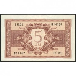 Italie - Pick 31c - 5 lire - 1950 - Etat : NEUF