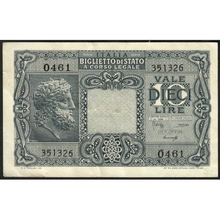 Italie - Pick 32b - 10 lire - 1948 - Etat : TTB