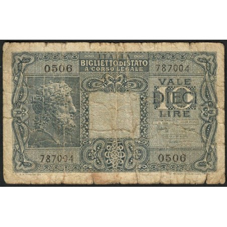 Italie - Pick 32c - 10 lire - 1950 - Etat : B