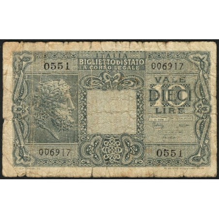 Italie - Pick 32c - 10 lire - 1950 - Etat : B