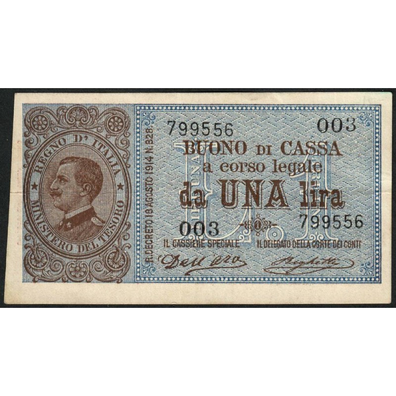 Italie - Pick 36a - 1 lira - 1914 - Etat : SUP