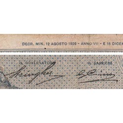 Italie - Pick 50b_2 - 100 lire - Série E 144 - 12/08/1929 - An VII - Etat : TB