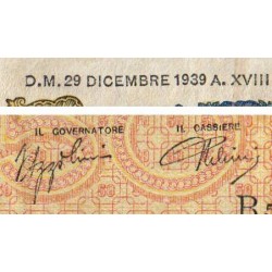 Italie - Pick 54b - 50 lire - 29/12/1939 - An XVIII - Etat : TTB