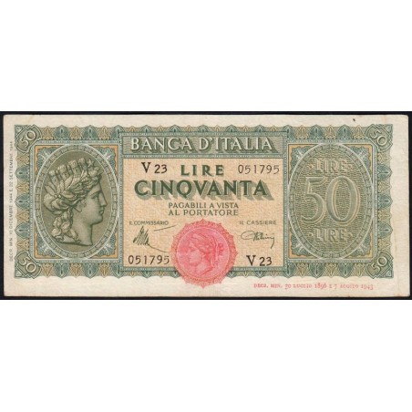 Italie - Pick 74a_1 - 50 lire - 10/12/1944 - Etat : TTB-