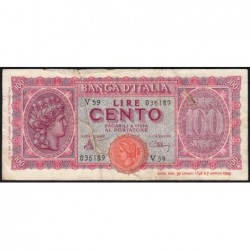 Italie - Pick 75a_1 - 100 lire - 10/12/1944 - Etat : TB