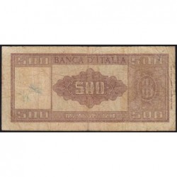 Italie - Pick 80a_1 - 500 lire - 20/03/1947 - Etat : B