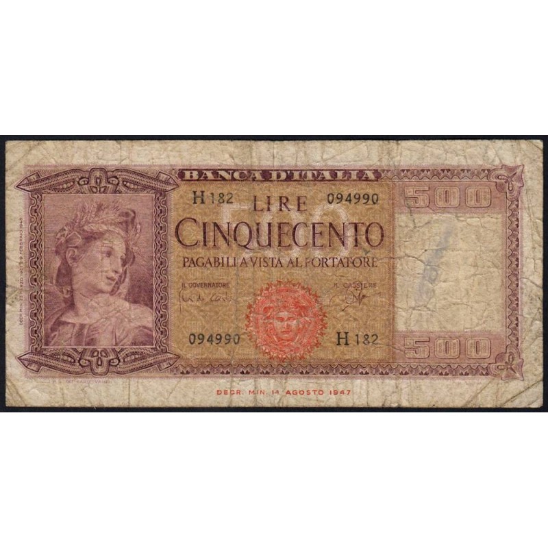 Italie - Pick 80b - 500 lire - 23/03/1961 - Etat : B